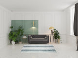 8' X 8' Grey Gazelle Round Shag Handmade Non Skid Area Rug