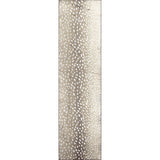 2' X 8' Beige Gazelle Print Shag Handmade Non Skid Runner Rug