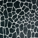 2' X 8' Black and White Croc Print Shag Handmade Non Skid Runner Rug