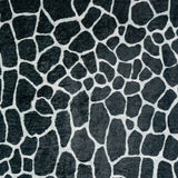 5' X 8' Black and White Croc Print Shag Handmade Non Skid Area Rug