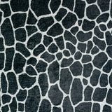 8' X 10' Black and White Croc Print Shag Handmade Non Skid Area Rug
