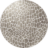 8' X 8' Beige Round Giraffe Print Shag Handmade Non Skid Area Rug