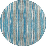 8' X 8' Blue Round Ombre Tufted Handmade Area Rug
