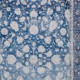 5' X 8' Blue Oriental Distressed Non Skid Area Rug