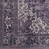 5' X 8' Purple Oriental Distressed Non Skid Area Rug