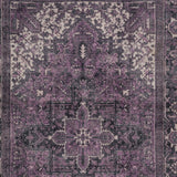 5' X 8' Purple Oriental Distressed Non Skid Area Rug