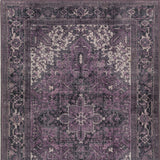 8' X 10' Purple Oriental Distressed Non Skid Area Rug
