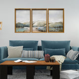 Rural Farm Home Brown Framed Painting Wall Art