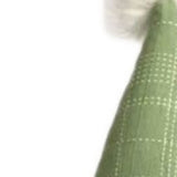 30" Green and White Fabric Sitting Gnome