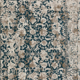 3' X 5' Blue Oriental Area Rug With Fringe