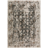9' X 13' Black Oriental Area Rug With Fringe