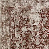 5' X 8' Red Oriental Area Rug With Fringe