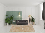 8' X 10' Beige Oriental Area Rug With Fringe