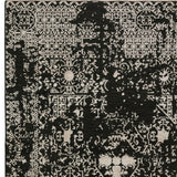3' X 5' Black Oriental Area Rug With Fringe