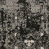 5' X 8' Black Oriental Area Rug With Fringe