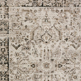 5' X 8' Gray Oriental Area Rug With Fringe