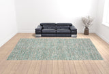 12' X 18' Green Wool Hand Loomed Handmade Area Rug