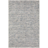 4' X 6' Blue Wool Hand Loomed Handmade Area Rug