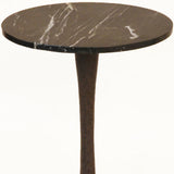 19" Black Marble Round End Table