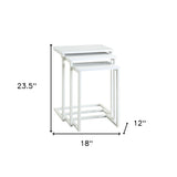 24" White Solid Wood Rectangular End Table