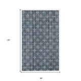 8' X 10' Blue And And Charcoal Hand Loomed Area Rug
