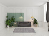 5' x 8' Tan And Charcoal Plaid Cross Hand Loomed Area Rug