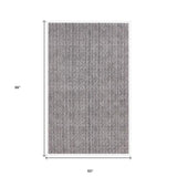 5' x 8' Tan And Charcoal Plaid Cross Hand Loomed Area Rug