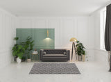 5' X 8' Brown And Dark Grey Plaid Cross Hand Loomed Area Rug