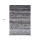 8' X 11' Silver And Blue Ombre Hand Loomed Area Rug