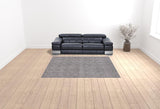 8' X 10' Tan And Charcoal Hand Loomed Area Rug