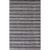 8' X 10' Dark Grey And Silver Medallion Hand Loomed Area Rug