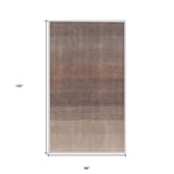 8' X 10' Violet And Brown Hand Loomed Area Rug