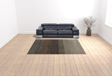 8' X 10' Expresso And Brown Hand Loomed Area Rug