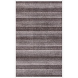 9' X 12' Rust And White Striped Hand Loomed Area Rug