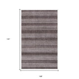 9' X 12' Rust And White Striped Hand Loomed Area Rug