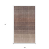 9' X 12' Violet Taupe And Brown Ombre Hand Loomed Area Rug
