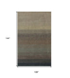 9' X 12' Gold And Rust Hand Loomed Area Rug