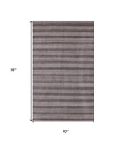 5' X 8' Rust And White Hand Loomed Area Rug
