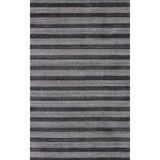 9' X 12' Black And White Striped Hand Loomed Area Rug