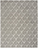 9' X 12' Charcoal Floral Stain Resistant Non Skid Area Rug