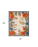 4' X 6' Multicolor Floral Stain Resistant Non Skid Area Rug