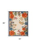 5' X 8' Multicolor Floral Stain Resistant Non Skid Area Rug