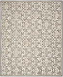 4' X 6' Ivory And Grey Fleur De Lis Stain Resistant Non Skid Area Rug
