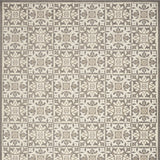 4' X 6' Ivory And Grey Fleur De Lis Stain Resistant Non Skid Area Rug