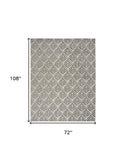 6' X 9' Charcoal Floral Stain Resistant Non Skid Area Rug
