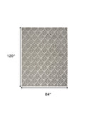 7' X 10' Charcoal Floral Stain Resistant Non Skid Area Rug