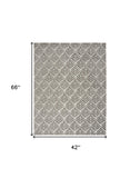 4' X 6' Charcoal Floral Stain Resistant Non Skid Area Rug