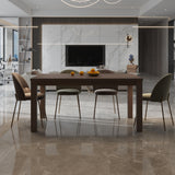 35" Gray Rustic and Distressed Rectangular Solid Wood Dining Table