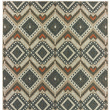 5' x 7' Gray Geometric Stain Resistant Indoor Outdoor Area Rug