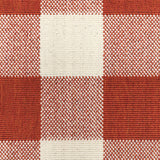 7' x 10' Red and Ivory Geometric Stain Resistant Indoor Outdoor Area Rug